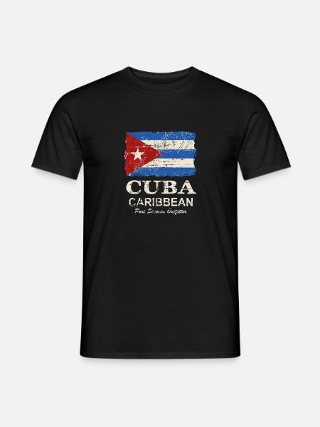 Cuba Flag - Vintage Look - Männer T-Shirt - Schwarz