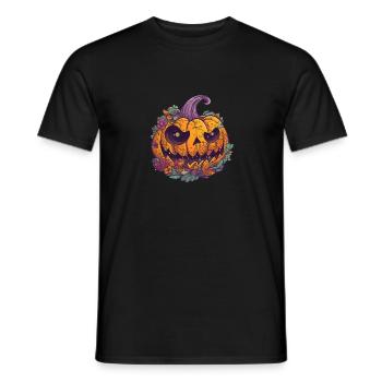 Gruseliger Halloween Kürbis - Männer T-Shirt - Schwarz - Vorne - AI Model Male 178 light (178cm)