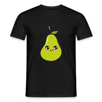 Pear Cute Kawaii - Men's T-Shirt - black - Front - AI Model Male 178 light (178cm)