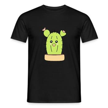 Cactus, cacti, succulents, plant cute - Men's T-Shirt - black - Front - AI Model Male 178 light (178cm)
