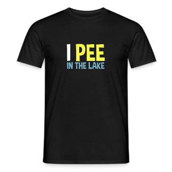 I Pee In The Lake Funny Summer Vintage Zitat - Männer T-Shirt - Schwarz - Vorne - AI Model Male 178 light (178cm)