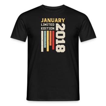 Janvier 2018 - Cadeau anniversaire Janvier 2018 - T-shirt homme - noir - Devant - AI Model Male 178 light (178cm)