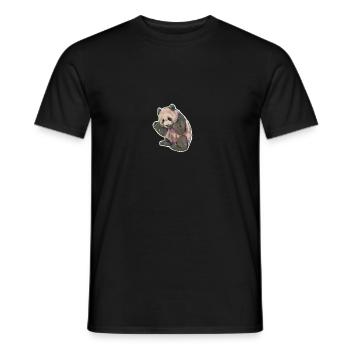 Grand panda panda mangeant de l’art watercolour - T-shirt homme - noir - Devant - AI Model Male 178 light (178cm)
