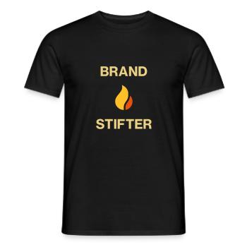 ★ design colors changeable ★ arsonists (fire) - Men's T-Shirt - black - Front - AI Model Male 178 light (178cm)