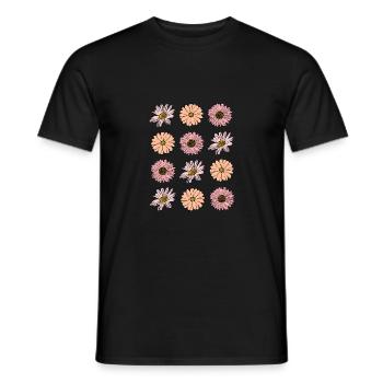 Flower pastel flower flowers pastel flowers lilac - Men's T-Shirt - black - Front - AI Model Male 178 light (178cm)