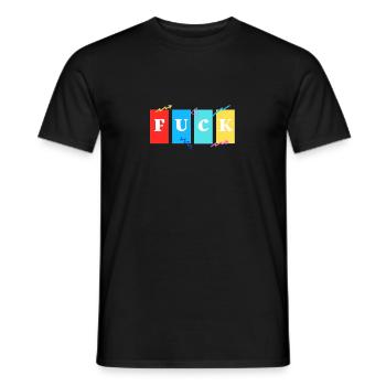 FUCK art style vintage - T-shirt homme - noir - Devant - AI Model Male 178 light (178cm)