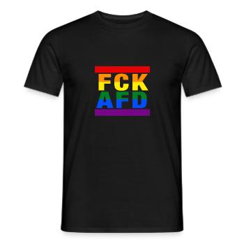 FCK AFD - Zeichen setzen gegen Rechts, Gegen Nazis - Männer T-Shirt - Schwarz - Vorne - AI Model Male 178 light (178cm)