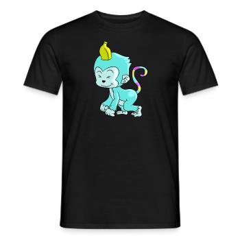 Affe Einhorn Banane Baby Kind Geschenk - Männer T-Shirt - Schwarz - Vorne - AI Model Male 178 light (178cm)