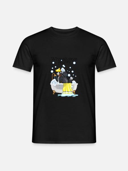 Badespaß mit Hunde Seifenblasen - Männer T-Shirt - Schwarz