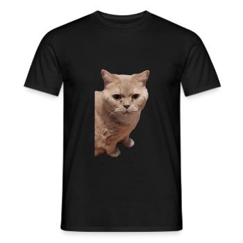 British Shorthair Chat Chats - T-shirt homme - noir - Devant - AI Model Male 178 light (178cm)