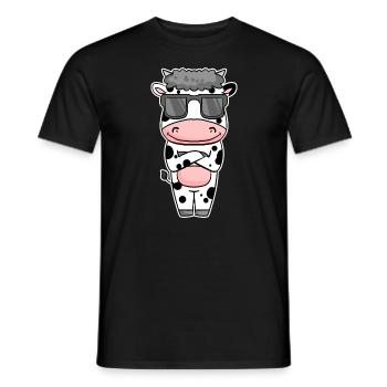 coole Kuh mit Sonnenbrille - Männer T-Shirt - Schwarz - Vorne - AI Model Male 178 light (178cm)
