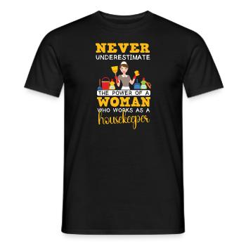 Putzfrau Spruch Reinigungskraft Putzfee - Männer T-Shirt - Schwarz - Vorne - AI Model Male 178 light (178cm)