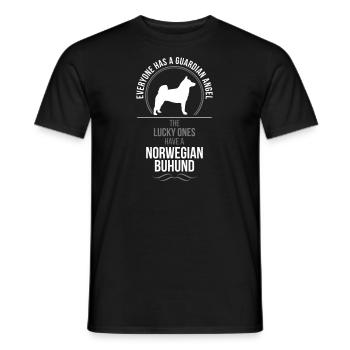 NORWEGIAN BUHUND Guardian Angel Wilsigns - Männer T-Shirt - Schwarz - Vorne - AI Model Male 178 light (178cm)