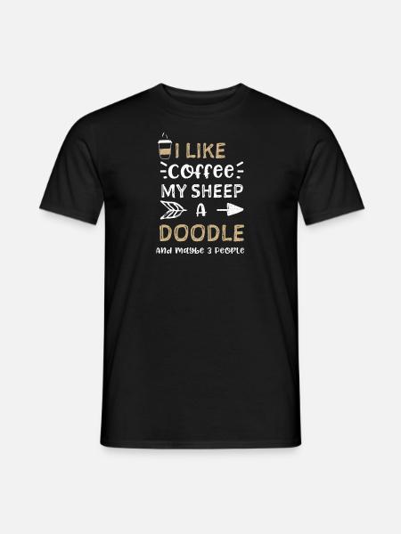 I Like Coffee My Sheep A Doodle... - Männer T-Shirt - Schwarz
