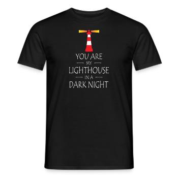 Tu es mon phare dans une nuit sombre - T-shirt homme - noir - Devant - AI Model Male 178 light (178cm)