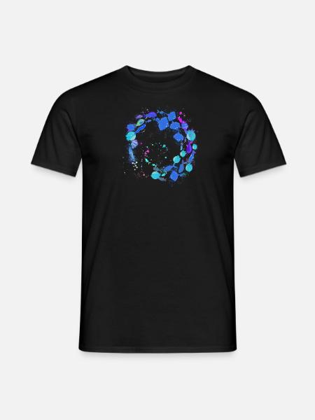 fischschwarm,fische,malerei,blau,graffiti,rochen - Männer T-Shirt - Schwarz