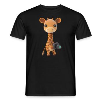 Photographier Safari Girafe - T-shirt homme - noir - Devant - AI Model Male 178 light (178cm)