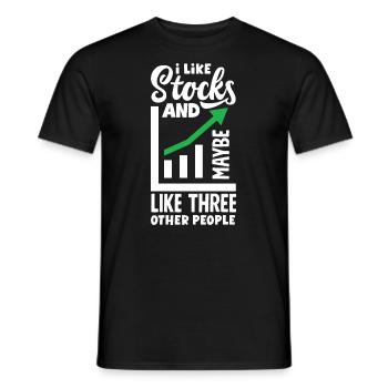 I Like Stocks And Maybe Three Other People - Men's T-Shirt - black - Front - AI Model Male 178 light (178cm)