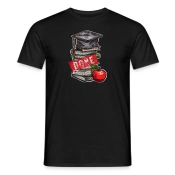 DONE - Graduation School Studies University - Congratulations - Men's T-Shirt - black - Front - AI Model Male 178 light (178cm)