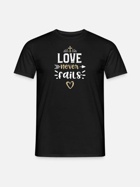 Love never fails - Jesus - Männer T-Shirt - Schwarz