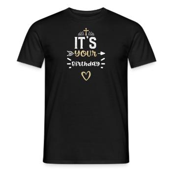 C’est ton anniversaire - Jésus - T-shirt homme - noir - Devant - AI Model Male 178 light (178cm)
