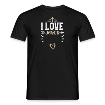 I Love Jesus - Jesus - Männer T-Shirt - Schwarz - Vorne - AI Model Male 178 light (178cm)