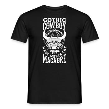Gothic cowboy where the West meets the macabre - Männer T-Shirt - Schwarz - Vorne - AI Model Male 178 light (178cm)