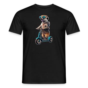 Escooting Meerkat Escooter Electric Scooter - Men's T-Shirt - black - Front - AI Model Male 178 light (178cm)