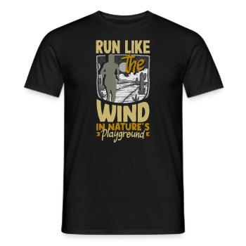 Run like the wind in nature's playground - Männer T-Shirt - Schwarz - Vorne - AI Model Male 178 light (178cm)