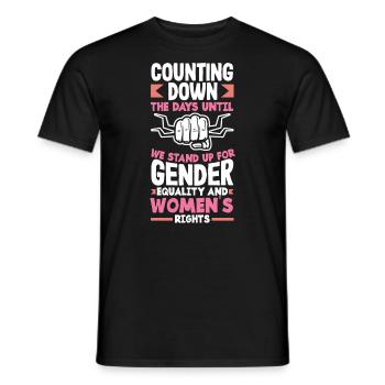 We stand up for gender equality and women's rights - Männer T-Shirt - Schwarz - Vorne - AI Model Male 178 light (178cm)