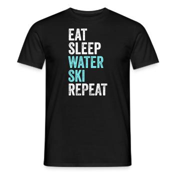 Funny Eat Sleep Water Ski Repeat Water Ski - Men's T-Shirt - black - Front - AI Model Male 178 light (178cm)