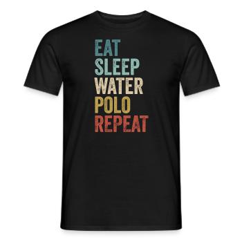 Funny Eat Sleep Water Polo Repeat Water Polo - Men's T-Shirt - black - Front - AI Model Male 178 light (178cm)