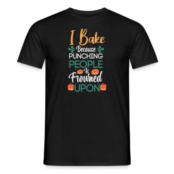 Bake Punching People Frowned Upon - Men's T-Shirt - black - Front - AI Model Male 178 light (178cm)