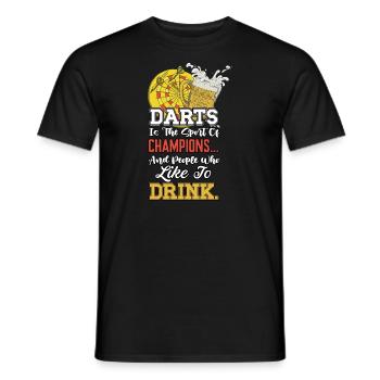 Sport von Leuten, die gerne Dart trinken - Männer T-Shirt - Schwarz - Vorne - AI Model Male 178 light (178cm)