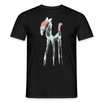 Pferd Kuscheltier - Männer T-Shirt - Schwarz - Vorne - AI Model Male 178 light (178cm)