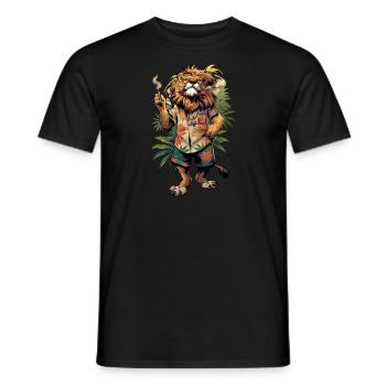 Kiffen Cannabis Löwe Lion - Männer T-Shirt - Schwarz - Vorne - AI Model Male 178 light (178cm)