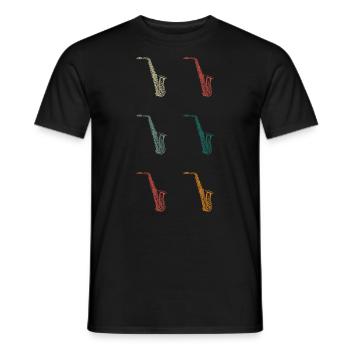 Retro Saxophon - Männer T-Shirt - Schwarz - Vorne - AI Model Male 178 light (178cm)
