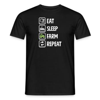Eat Sleep Farm Repeat - Men's T-Shirt - black - Front - AI Model Male 178 light (178cm)