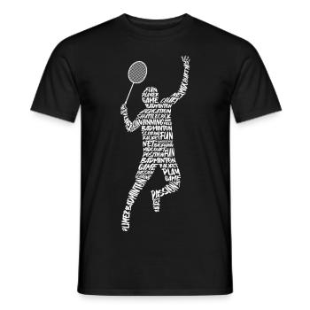 Joueur de badminton Badminton Typographie Badminton - T-shirt homme - noir - Devant - AI Model Male 178 light (178cm)