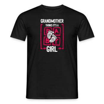 Grandmother Thinks It's a Girl Gender Reveal Funny - Men's T-Shirt - black - Front - AI Model Male 178 light (178cm)