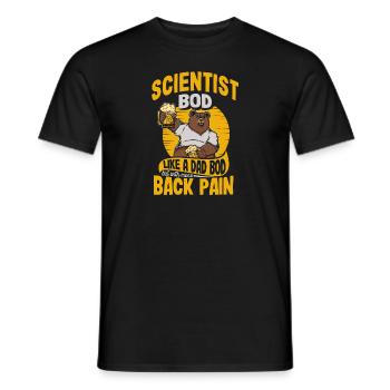 Scientist Bod Like A Dad Bod Funny Physics - Men's T-Shirt - black - Front - AI Model Male 178 light (178cm)