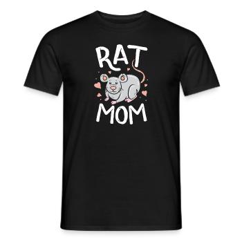 Ratte Mama Lustige Retro Haustier Maus Ratte Nagetier Geschenk - Männer T-Shirt - Schwarz - Vorne - AI Model Male 178 light (178cm)