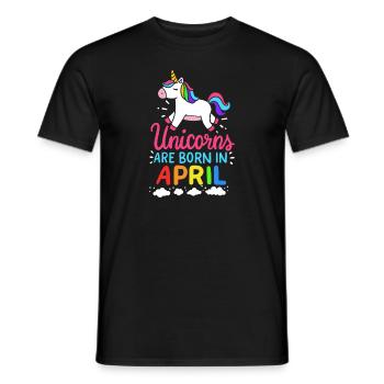 Les licornes sont nées en avril - T-shirt homme - noir - Devant - AI Model Male 178 light (178cm)