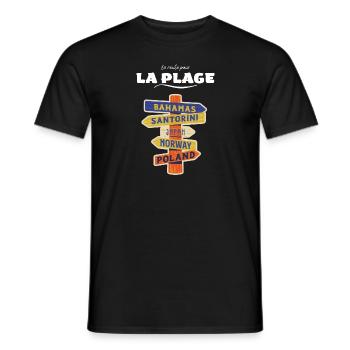En route pour la plage - T-shirt homme - noir - Devant - AI Model Male 178 light (178cm)