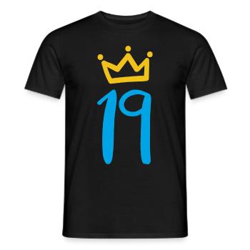 19e anniversaire 19 ans Félicitations Félicitations - T-shirt homme - noir - Devant - AI Model Male 178 light (178cm)
