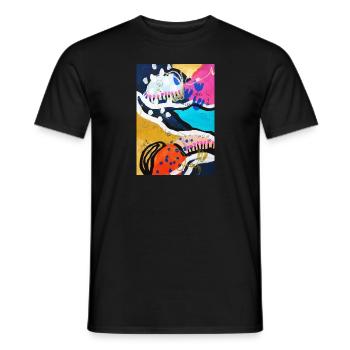 Abstract Chaos #14 original painting Design - Männer T-Shirt - Schwarz - Vorne - AI Model Male 178 light (178cm)