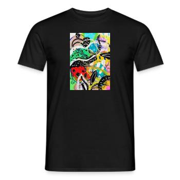 Abstract Chaos #16 original painting Design - Männer T-Shirt - Schwarz - Vorne - AI Model Male 178 light (178cm)