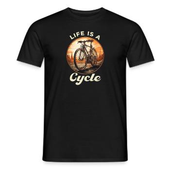 Life is a Cycle Bicycle, Bike, Cycling - Men's T-Shirt - black - Front - AI Model Male 178 light (178cm)
