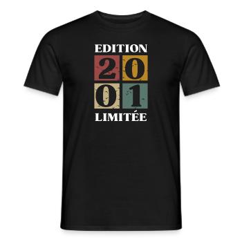 Edition limitée 2001 22e anniversaire - T-shirt homme - noir - Devant - AI Model Male 178 light (178cm)
