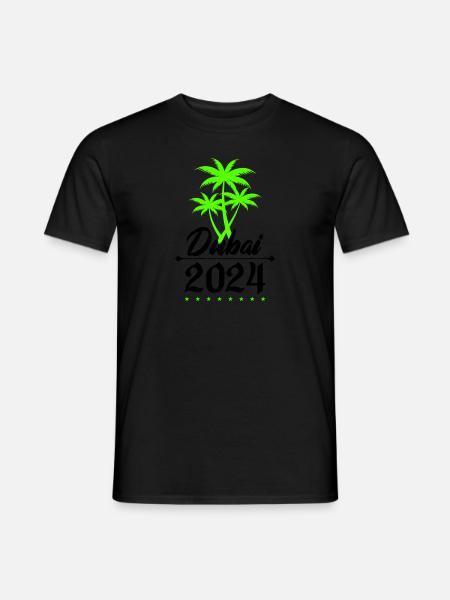 dubai 2024 palmen - Männer T-Shirt - Schwarz